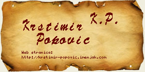 Krstimir Popović vizit kartica